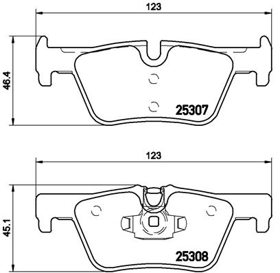 Bremsbelagsatz, Scheibenbremse Hinterachse Brembo P 06 071X von Brembo