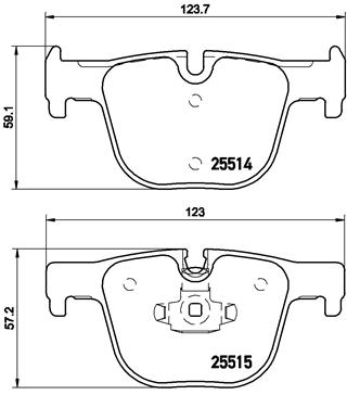 Bremsbelagsatz, Scheibenbremse Hinterachse Brembo P 06 072 von Brembo