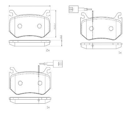 Bremsbelagsatz, Scheibenbremse Hinterachse Brembo P 23 184 von Brembo