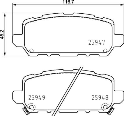 Bremsbelagsatz, Scheibenbremse Hinterachse Brembo P 28 090 von Brembo