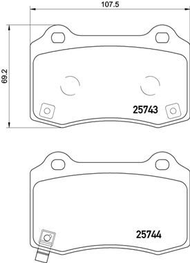 Bremsbelagsatz, Scheibenbremse Hinterachse Brembo P 30 074 von Brembo