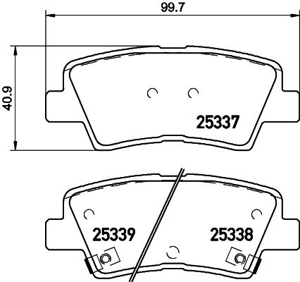 Bremsbelagsatz, Scheibenbremse Hinterachse Brembo P 30 101 von Brembo