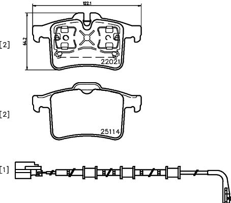 Bremsbelagsatz, Scheibenbremse Hinterachse Brembo P 36 034 von Brembo