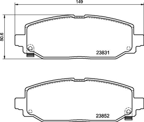 Bremsbelagsatz, Scheibenbremse Hinterachse Brembo P 37 025 von Brembo