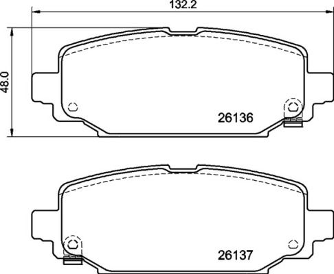 Bremsbelagsatz, Scheibenbremse Hinterachse Brembo P 37 026 von Brembo