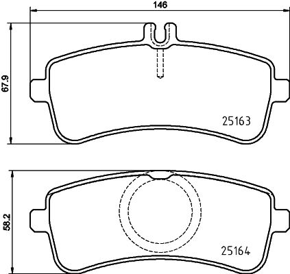 Bremsbelagsatz, Scheibenbremse Hinterachse Brembo P 50 132 von Brembo