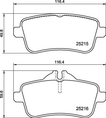 Bremsbelagsatz, Scheibenbremse Hinterachse Brembo P 50 156 von Brembo