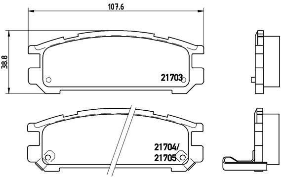 Bremsbelagsatz, Scheibenbremse Hinterachse Brembo P 78 005 von Brembo