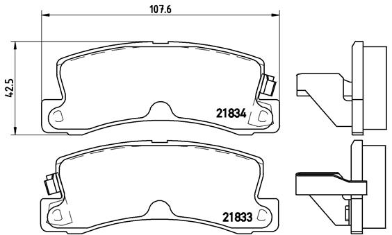 Bremsbelagsatz, Scheibenbremse Hinterachse Brembo P 83 015 von Brembo