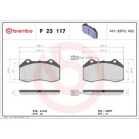 Bremsbelagsatz BREMBO P 23 117 von Brembo