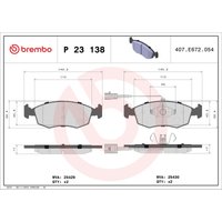 Bremsbelagsatz BREMBO P 23 138 von Brembo