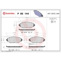 Bremsbelagsatz BREMBO P 85 144 von Brembo