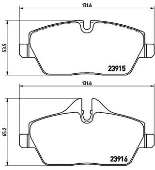 Bremsbelagsatz, Scheibenbremse Vorderachse Brembo P 06 034X von Brembo