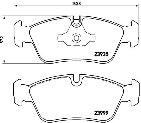 Bremsbelagsatz, Scheibenbremse Vorderachse Brembo P 06 035X von Brembo