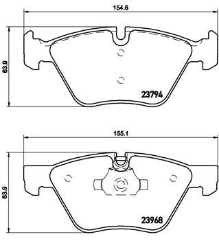 Bremsbelagsatz, Scheibenbremse Vorderachse Brembo P 06 036X von Brembo