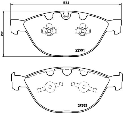 Bremsbelagsatz, Scheibenbremse Vorderachse Brembo P 06 047 von Brembo