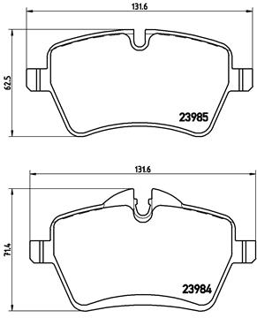 Bremsbelagsatz, Scheibenbremse Vorderachse Brembo P 06 051X von Brembo