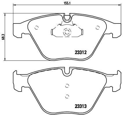 Bremsbelagsatz, Scheibenbremse Vorderachse Brembo P 06 054X von Brembo