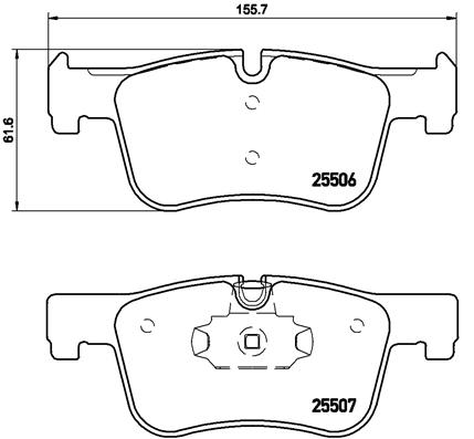 Bremsbelagsatz, Scheibenbremse Vorderachse Brembo P 06 070X von Brembo