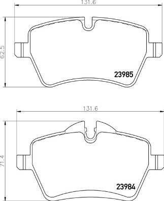 Bremsbelagsatz, Scheibenbremse Vorderachse Brembo P 06 104 von Brembo