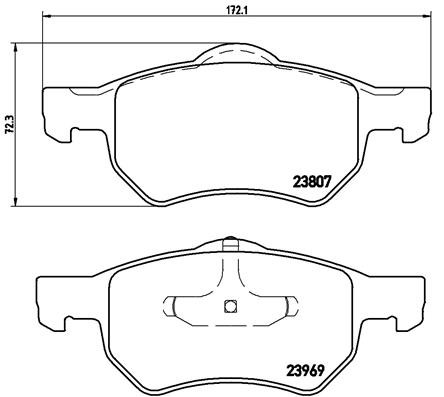 Bremsbelagsatz, Scheibenbremse Vorderachse Brembo P 11 013 von Brembo