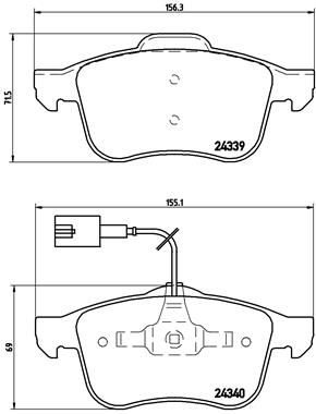 Bremsbelagsatz, Scheibenbremse Vorderachse Brembo P 23 103 von Brembo