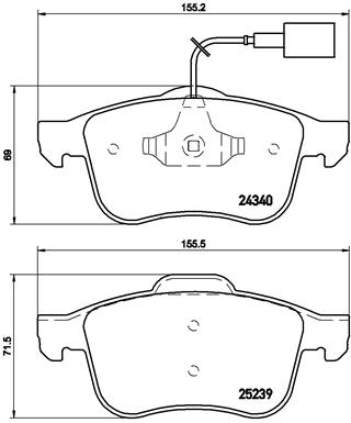 Bremsbelagsatz, Scheibenbremse Vorderachse Brembo P 23 132X von Brembo