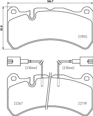 Bremsbelagsatz, Scheibenbremse Vorderachse Brembo P 23 186 von Brembo