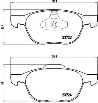 Bremsbelagsatz, Scheibenbremse Vorderachse Brembo P 24 061X von Brembo