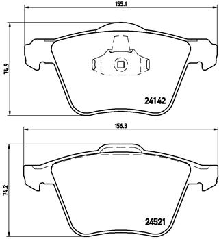 Bremsbelagsatz, Scheibenbremse Vorderachse Brembo P 24 077X von Brembo