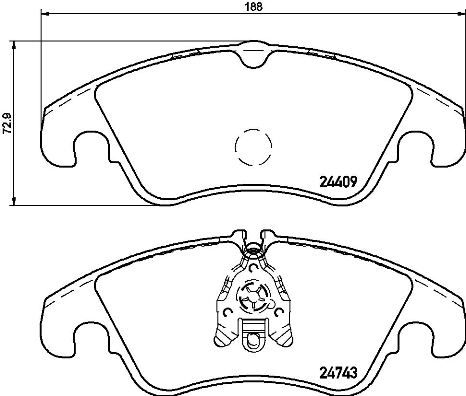 Bremsbelagsatz, Scheibenbremse Vorderachse Brembo P 24 161 von Brembo