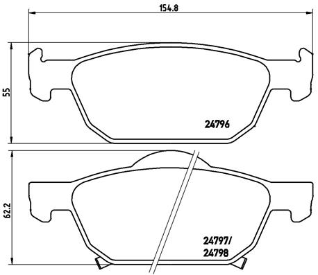 Bremsbelagsatz, Scheibenbremse Vorderachse Brembo P 28 044X von Brembo