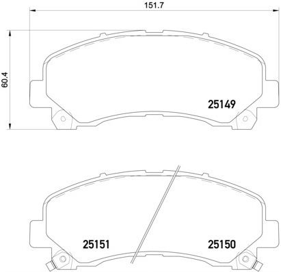 Bremsbelagsatz, Scheibenbremse Vorderachse Brembo P 34 007 von Brembo