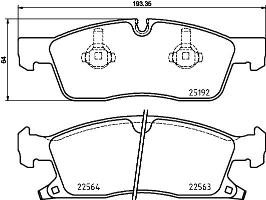 Bremsbelagsatz, Scheibenbremse Vorderachse Brembo P 37 022 von Brembo