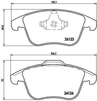 Bremsbelagsatz, Scheibenbremse Vorderachse Brembo P 44 020X von Brembo