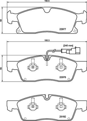 Bremsbelagsatz, Scheibenbremse Vorderachse Brembo P 48 001 von Brembo