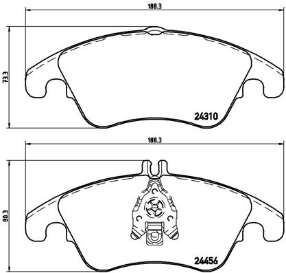 Bremsbelagsatz, Scheibenbremse Vorderachse Brembo P 50 069X von Brembo