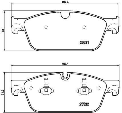 Bremsbelagsatz, Scheibenbremse Vorderachse Brembo P 50 102 von Brembo