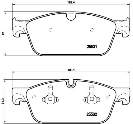 Bremsbelagsatz, Scheibenbremse Vorderachse Brembo P 50 102X von Brembo