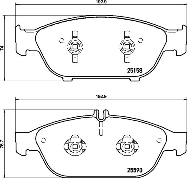 Bremsbelagsatz, Scheibenbremse Vorderachse Brembo P 50 106 von Brembo