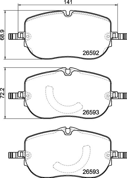 Bremsbelagsatz, Scheibenbremse Vorderachse Brembo P 50 173 von Brembo