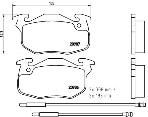 Bremsbelagsatz, Scheibenbremse Vorderachse Brembo P 61 044 von Brembo