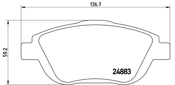 Bremsbelagsatz, Scheibenbremse Vorderachse Brembo P 61 103X von Brembo