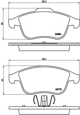 Bremsbelagsatz, Scheibenbremse Vorderachse Brembo P 68 047X von Brembo