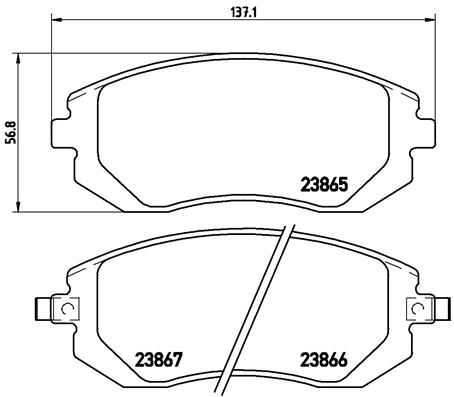 Bremsbelagsatz, Scheibenbremse Vorderachse Brembo P 78 013X von Brembo