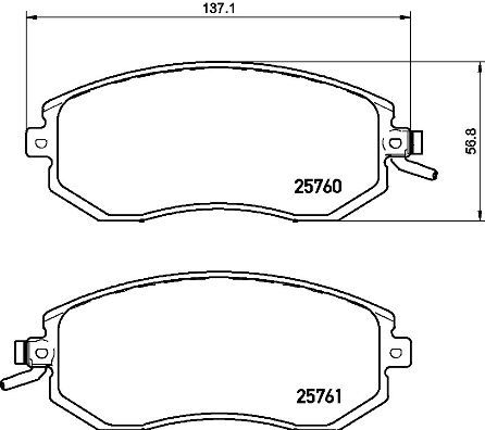 Bremsbelagsatz, Scheibenbremse Vorderachse Brembo P 78 021X von Brembo