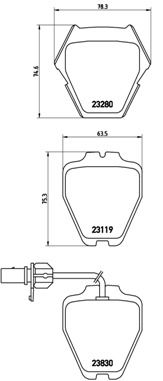 Bremsbelagsatz, Scheibenbremse Vorderachse Brembo P 85 067 von Brembo