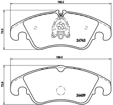 Bremsbelagsatz, Scheibenbremse Vorderachse Brembo P 85 098X von Brembo