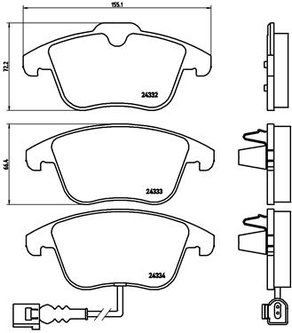 Bremsbelagsatz, Scheibenbremse Vorderachse Brembo P 85 112X von Brembo