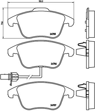 Bremsbelagsatz, Scheibenbremse Vorderachse Brembo P 85 113X von Brembo